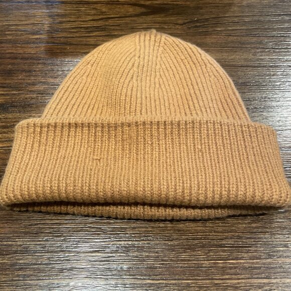 NWT Madewell Wool-Blend Chunky Rib-Knit Beanie Fallen Timber Tan Wool Alpaca - Picture 8 of 8